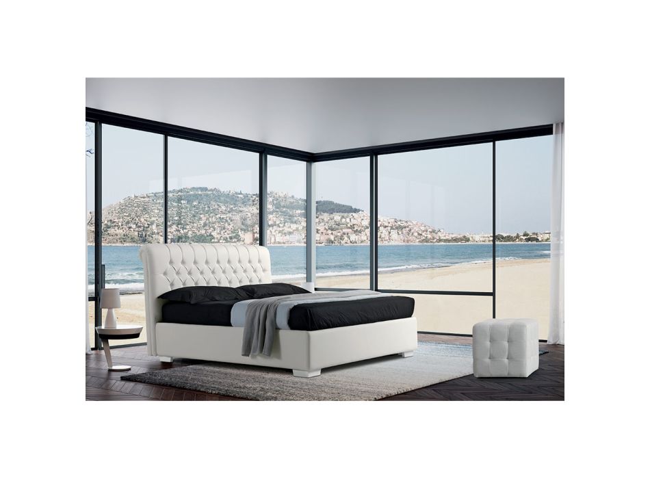 Modernes Doppelbett aus Ecoleather mit Contentiore - Ozzano