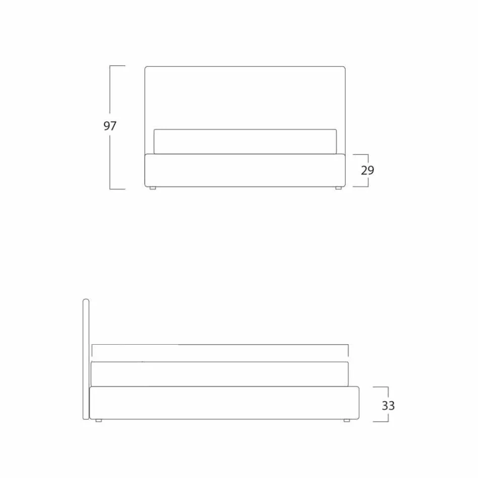 Modernes Doppelbett ohne Stauraum, Gaya New von Bolzan Viadurini