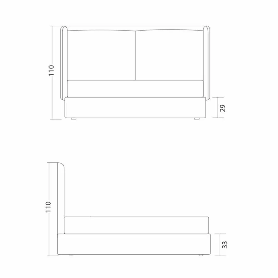 Modernes Doppelbett, ohne Stauraum, Kate von Bolzan Viadurini