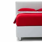 Doppelbett aus Kunstleder mit Füßen Made in Italy - Nurzio Viadurini