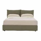 Doppelbett aus Stoff gepolstert mit schwarzen Füßen Made in Italy - Bandola Viadurini
