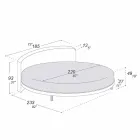 Rundes Design Doppelbett bezogen in Made in Italy Stoff - Rello Viadurini