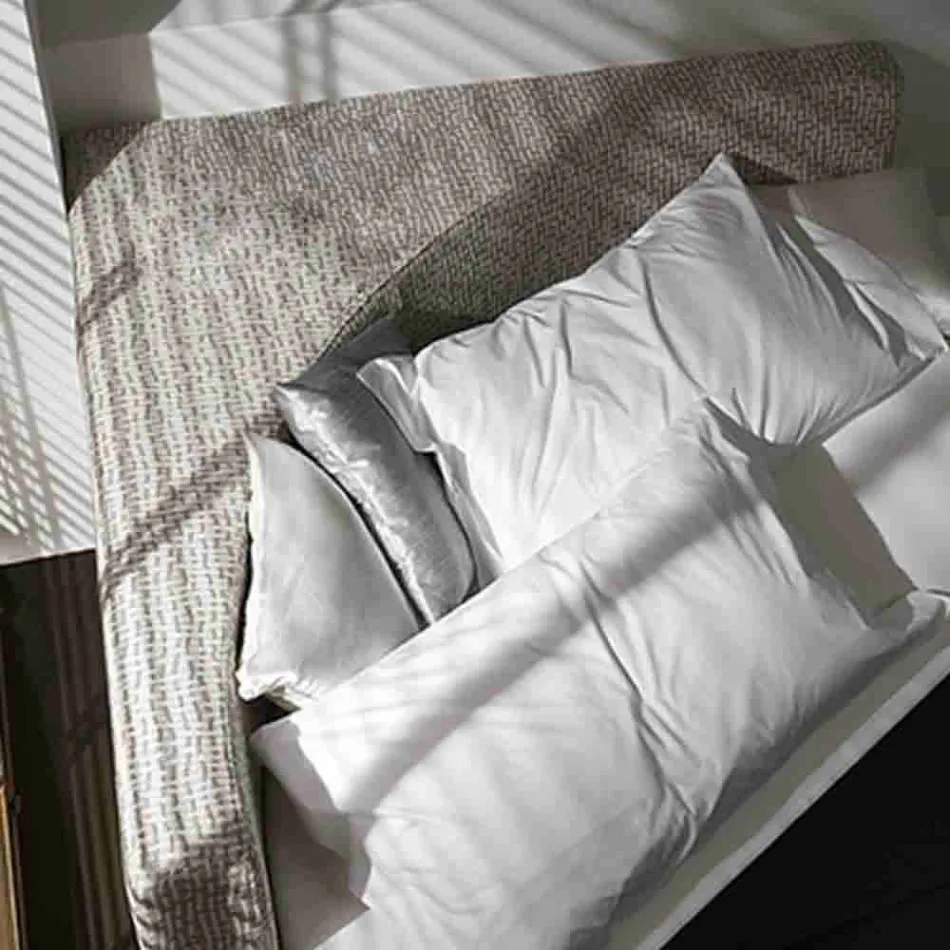 Modernes rundes Doppelbett mit eckigem Kopfteil Made in Italy - Tima Viadurini