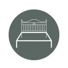 Kopfteil aus röhrenförmigem Eisen für Doppelbetten, Antik-Braun-Gold – Größe Viadurini