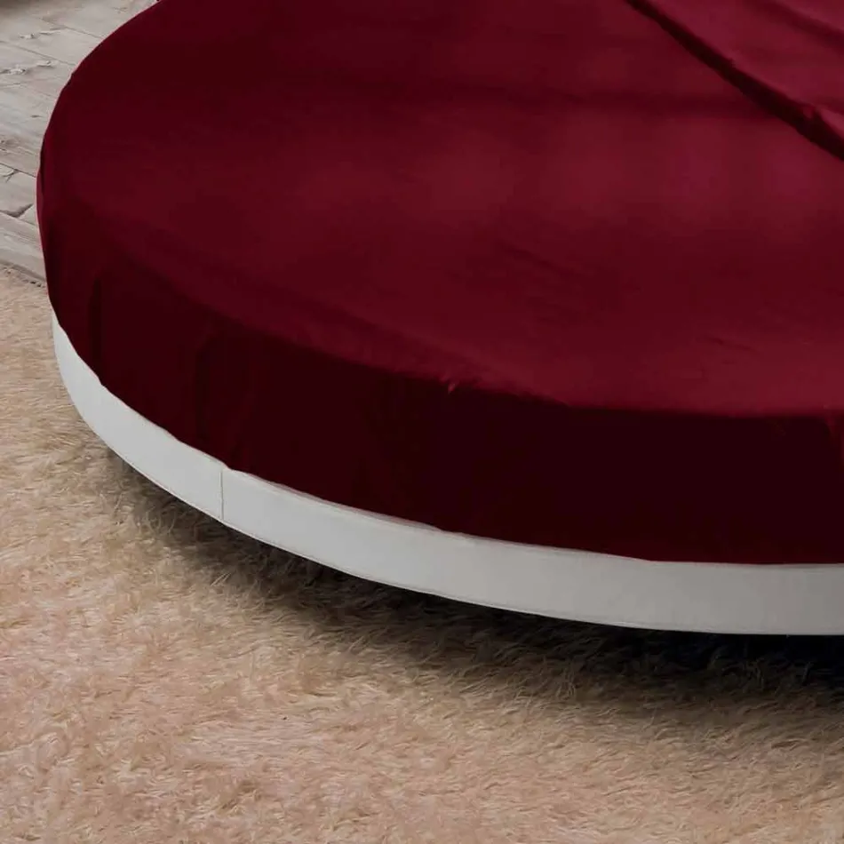 Rundes Doppelbett bezogen in Made in Italy Design Ecoleather - Vesio Viadurini