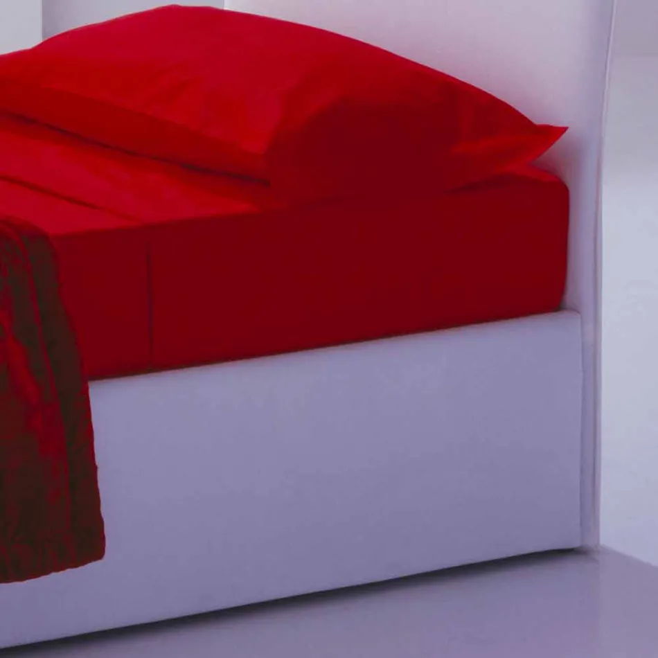 Einzelbett mit Kopfteil, Eisen- und Holzstruktur Line by Bolzan Viadurini