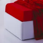 Einzelbett mit Kopfteil, Eisen- und Holzstruktur Line by Bolzan Viadurini