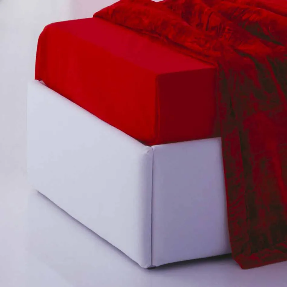 Einzelbett mit Kopfteil, Eisen- und Holzstruktur Line by Bolzan Viadurini