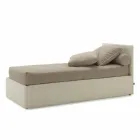 Einzelbett mit Kopfteil, Eisen- und Holzstruktur Line by Bolzan Viadurini