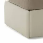 Einzelbett mit Kopfteil, Eisen- und Holzstruktur Line by Bolzan Viadurini