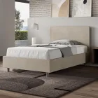 120 x 200 cm großes Queensize-Bett mit Mikrofaser-Kopfteil, hergestellt in Italien – Pallone Viadurini