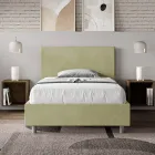 120 x 200 cm großes Queensize-Bett mit Mikrofaser-Kopfteil, hergestellt in Italien – Pallone Viadurini