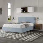 Doppelbett 140x200 cm mit Mikrofaser-Kopfteil, hergestellt in Italien - Pallone Viadurini