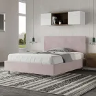 Doppelbett 140x200 cm mit Mikrofaser-Kopfteil, hergestellt in Italien - Pallone Viadurini