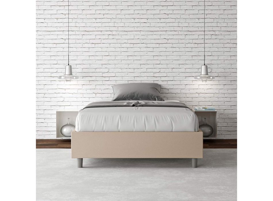 Doppelbett 140x200 cm mit Kunstleder bezogen Made in Italy - Atleta Viadurini