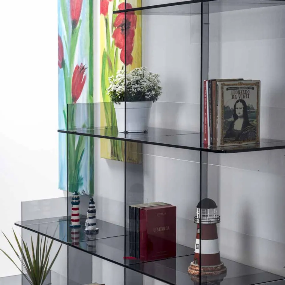 Bücherregal Sfera3 L180 x H180 x P30 cm, hergestellt in Italien Viadurini