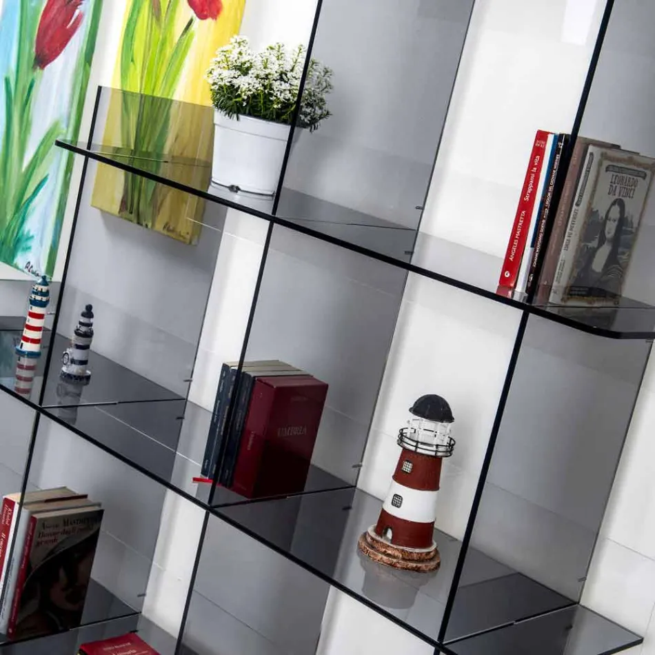 Bücherregal Sfera3 L180 x H180 x P30 cm, hergestellt in Italien Viadurini