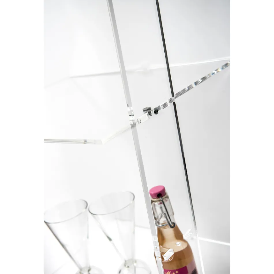 Wandbücherregal in transparentem Plexiglas Design bis zu 4 Elemente - Trezza Viadurini