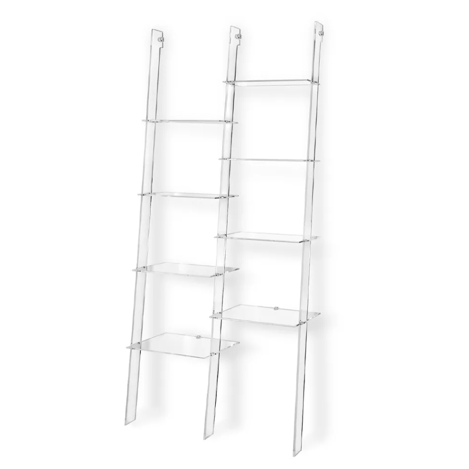 Wandbücherregal in transparentem Plexiglas Design bis zu 4 Elemente - Trezza Viadurini