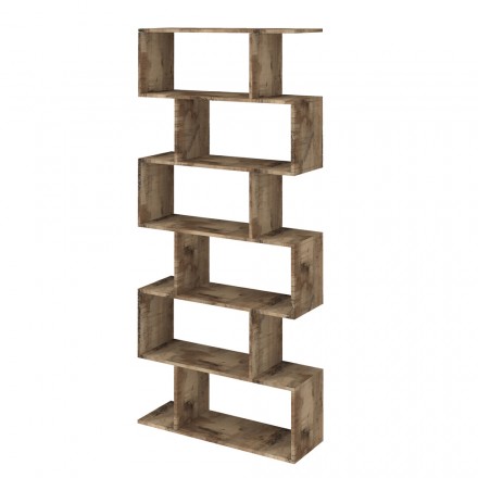 Vertikales Design-Wand-Bücherregal Wohnzimmer aus Holz 3 Ausführungen - Minetta Viadurini