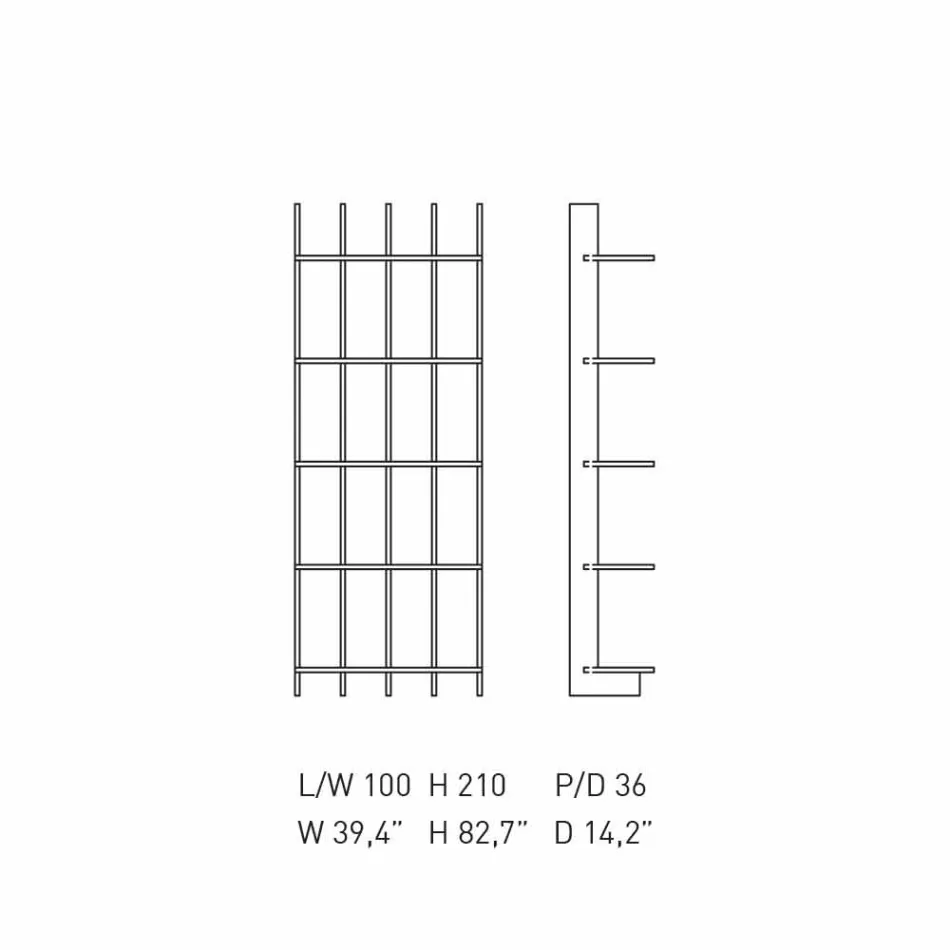 Shabby Chic Wand Bücherregal in Design White Ash Wood - Babele Viadurini