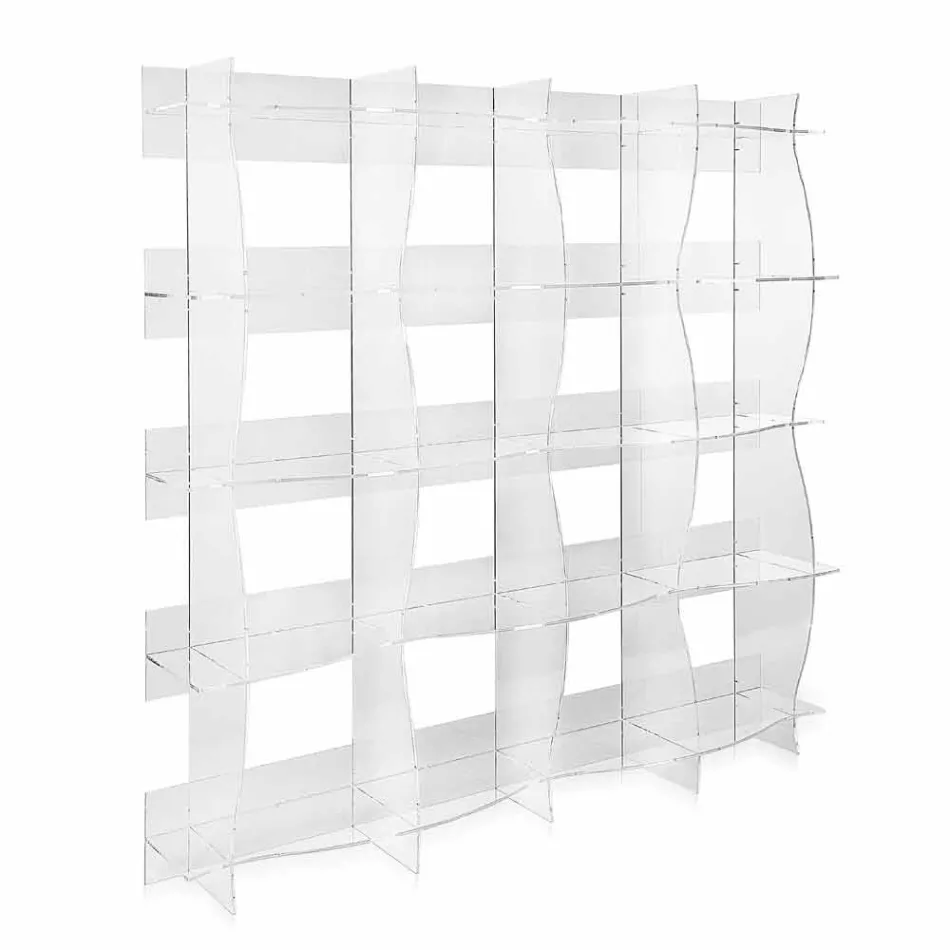 Freistehender Bücherschrank / wandmontiertes modernes Design Pam transparent Viadurini