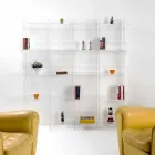 Freistehender Bücherschrank / wandmontiertes modernes Design Pam transparent Viadurini