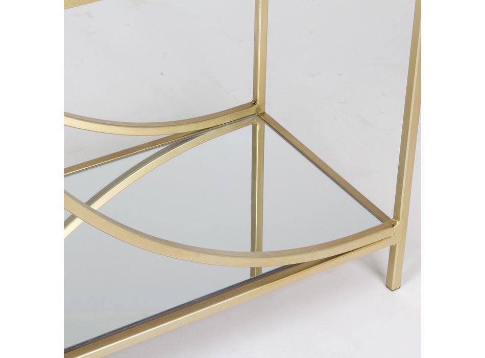 Niedriges Bücherregal aus Stahl und 3 Glasböden Elegantes Design - Noralea Viadurini