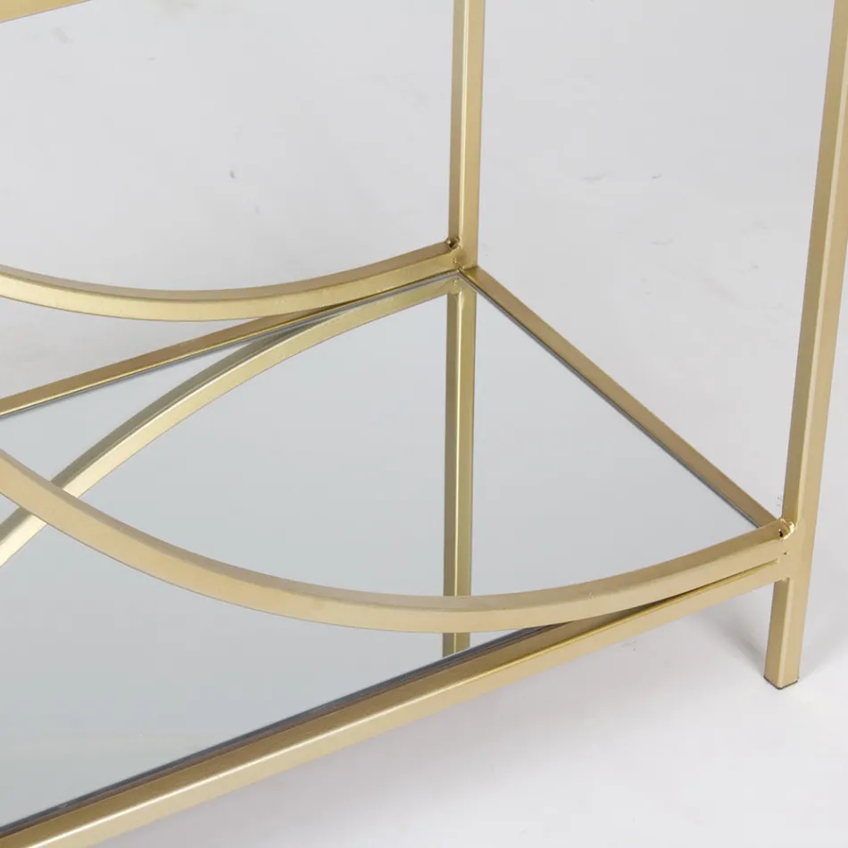 Niedriges Bücherregal aus Stahl und 3 Glasböden Elegantes Design - Noralea Viadurini