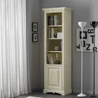 Bücherregal mit 4 Fächern und 1 Tür aus Holz, hergestellt in Italien – Lofn Viadurini