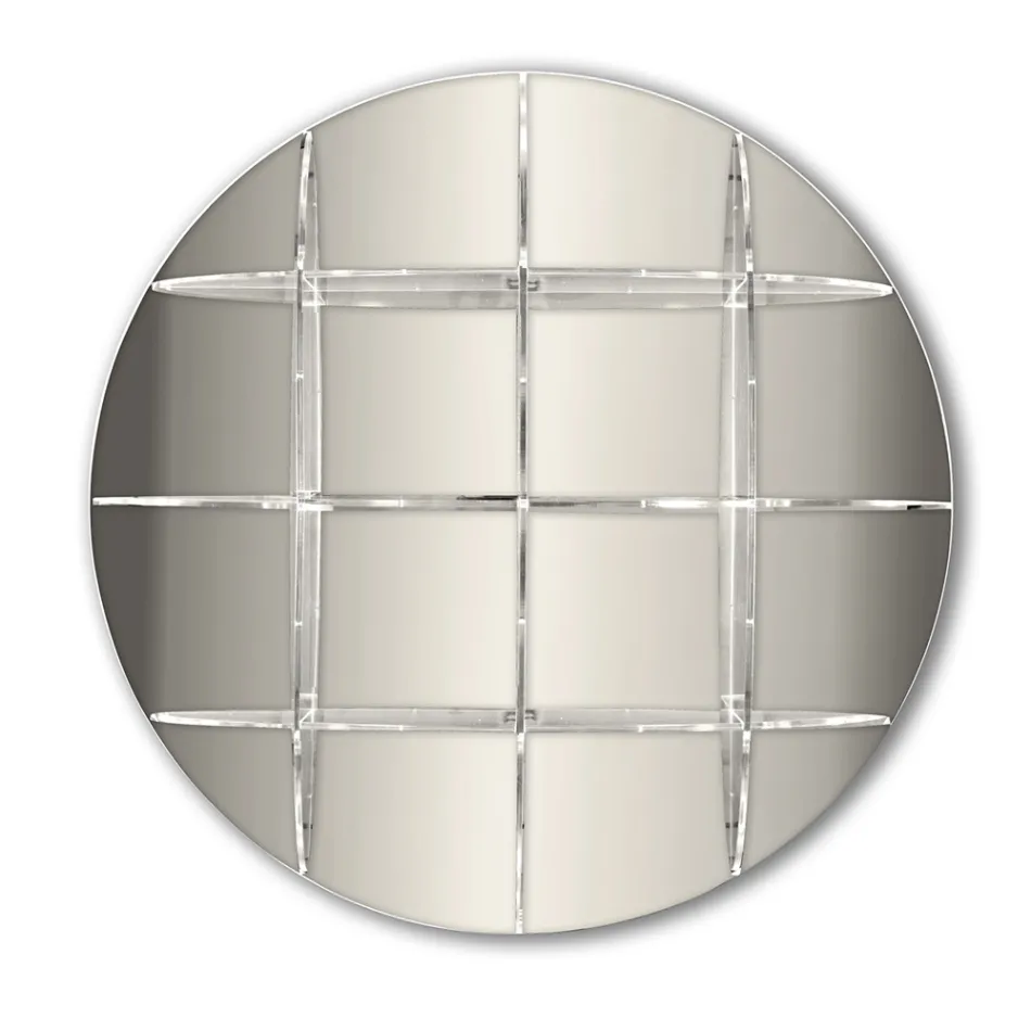 Rundes Wand-Bücherregal aus goldenem oder silbernem Plexiglas Made in Italy - Lizzy Viadurini