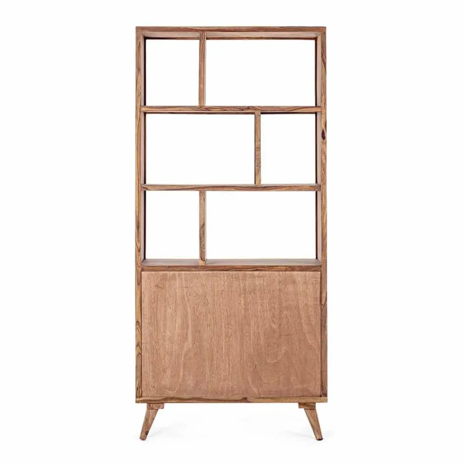 Vintage Design Boden Bücherregal in Holz und Stahl Homemotion - Ventador Viadurini