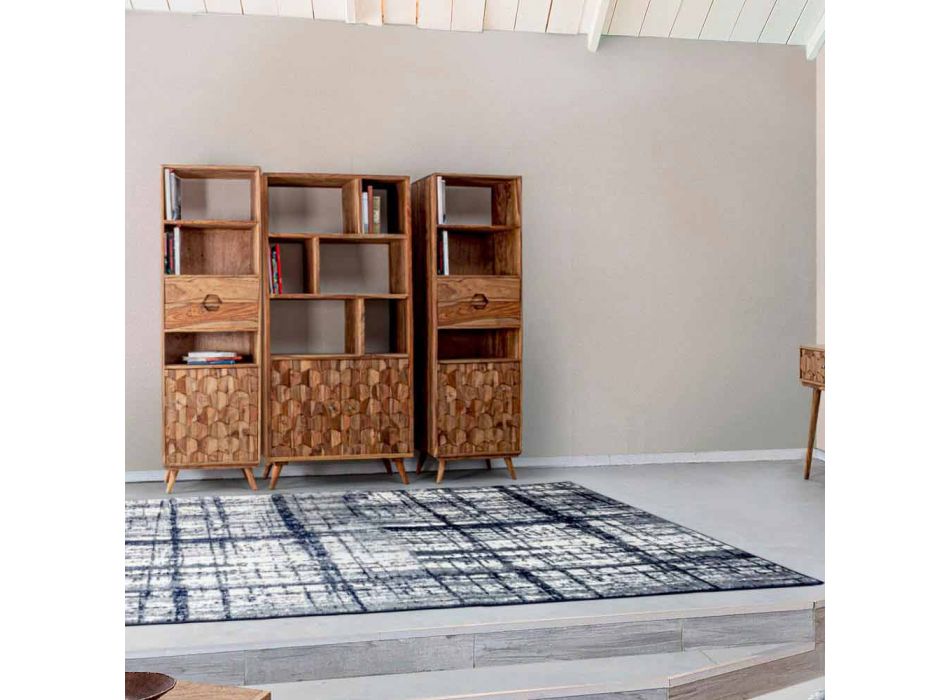 Vintage Design Boden Bücherregal in Holz und Stahl Homemotion - Ventador Viadurini
