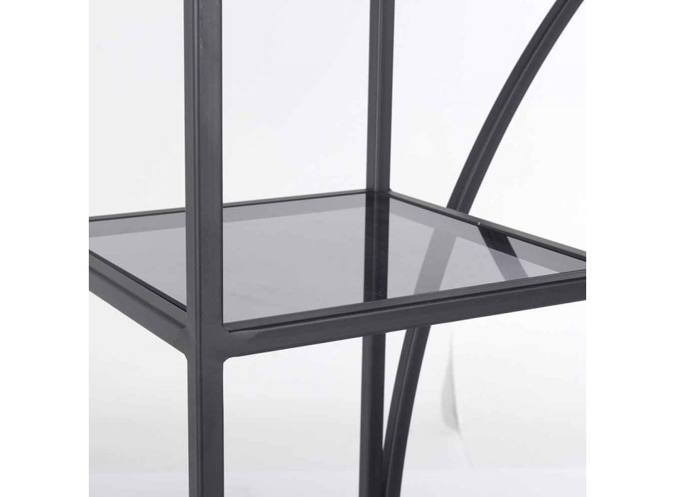 Boden Bücherregal aus lackiertem Stahl mit Homemotion Glasplatten - Lunatica Viadurini