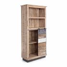 Homemotion Floor Bücherregal aus Mangoholz mit Stahleinsätzen - Vidia Viadurini