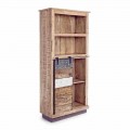 Homemotion Floor Bücherregal aus Mangoholz mit Stahleinsätzen - Vidia