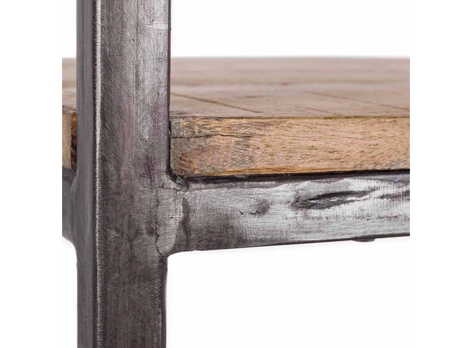 Bodenregal im Industriestil aus Stahl und Holz Homemotion - Zompo Viadurini