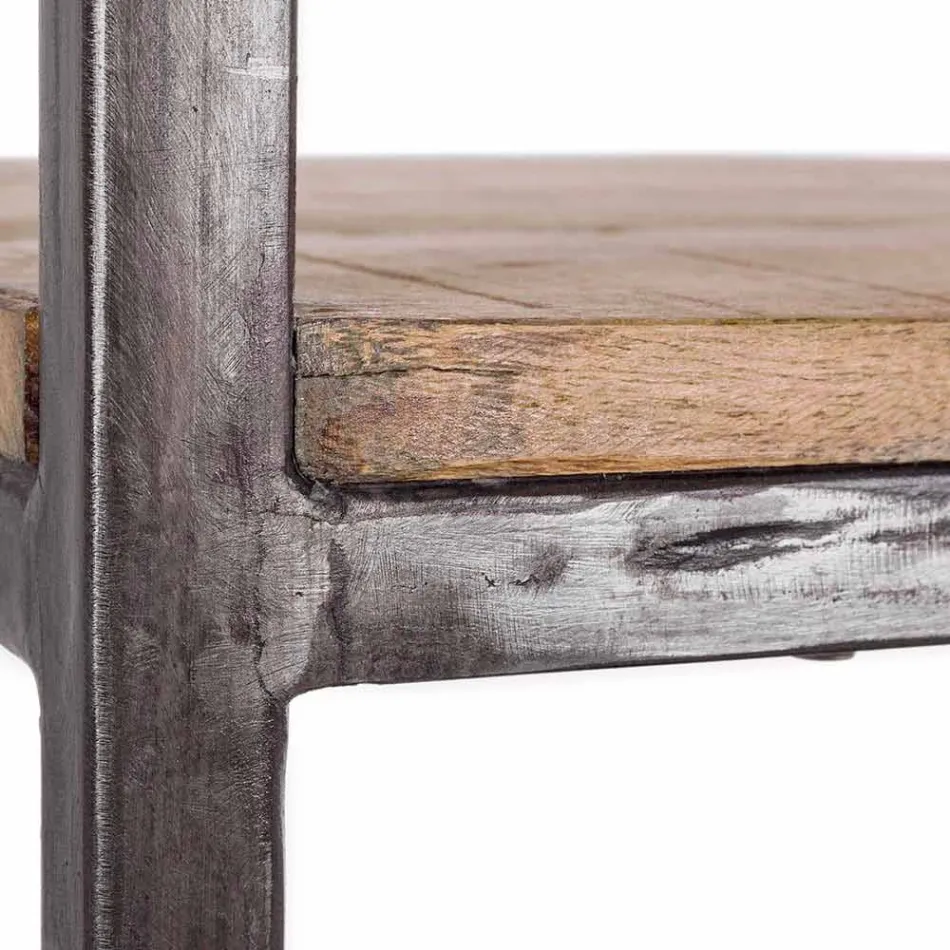 Bodenregal im Industriestil aus Stahl und Holz Homemotion - Zompo Viadurini