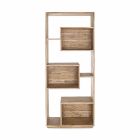 Homemotion Modern Floor Bücherregal mit Akazienholzstruktur - Genza Viadurini
