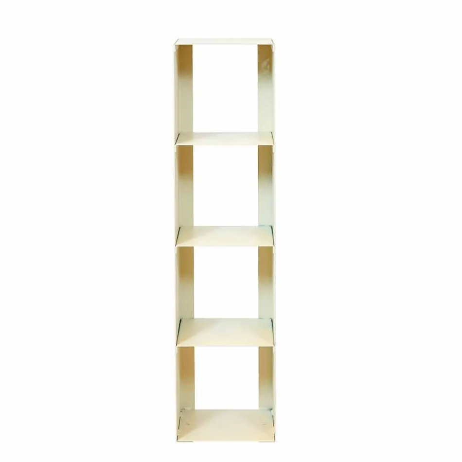 Schwarzes, rotes, weißes oder graues Eisen Modernes Boden Bücherregal Made in Italy - Pls Viadurini