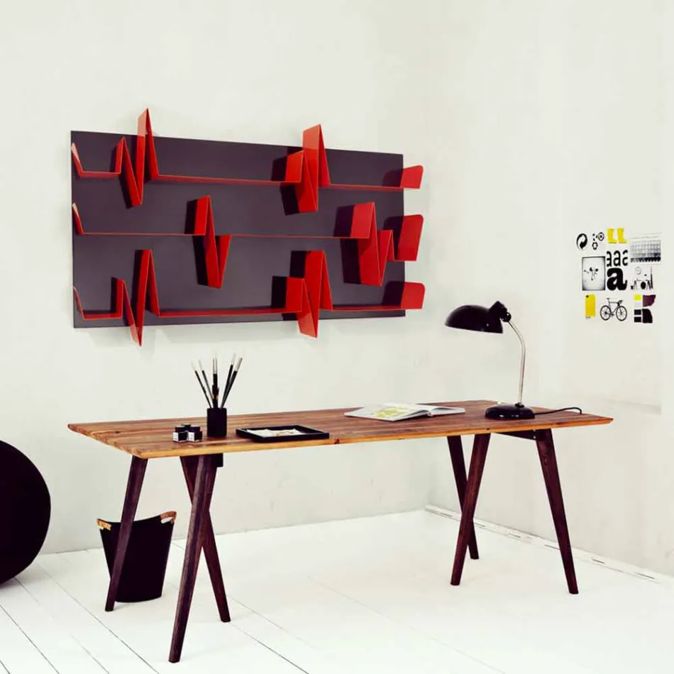 Library Motiv Battikuore 186x101 (3 Böden) Mabele Viadurini