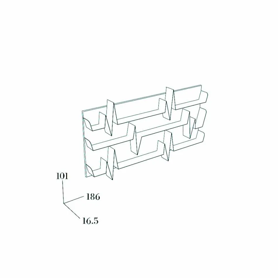 Library Motiv Battikuore 186x101 (3 Böden) Mabele Viadurini