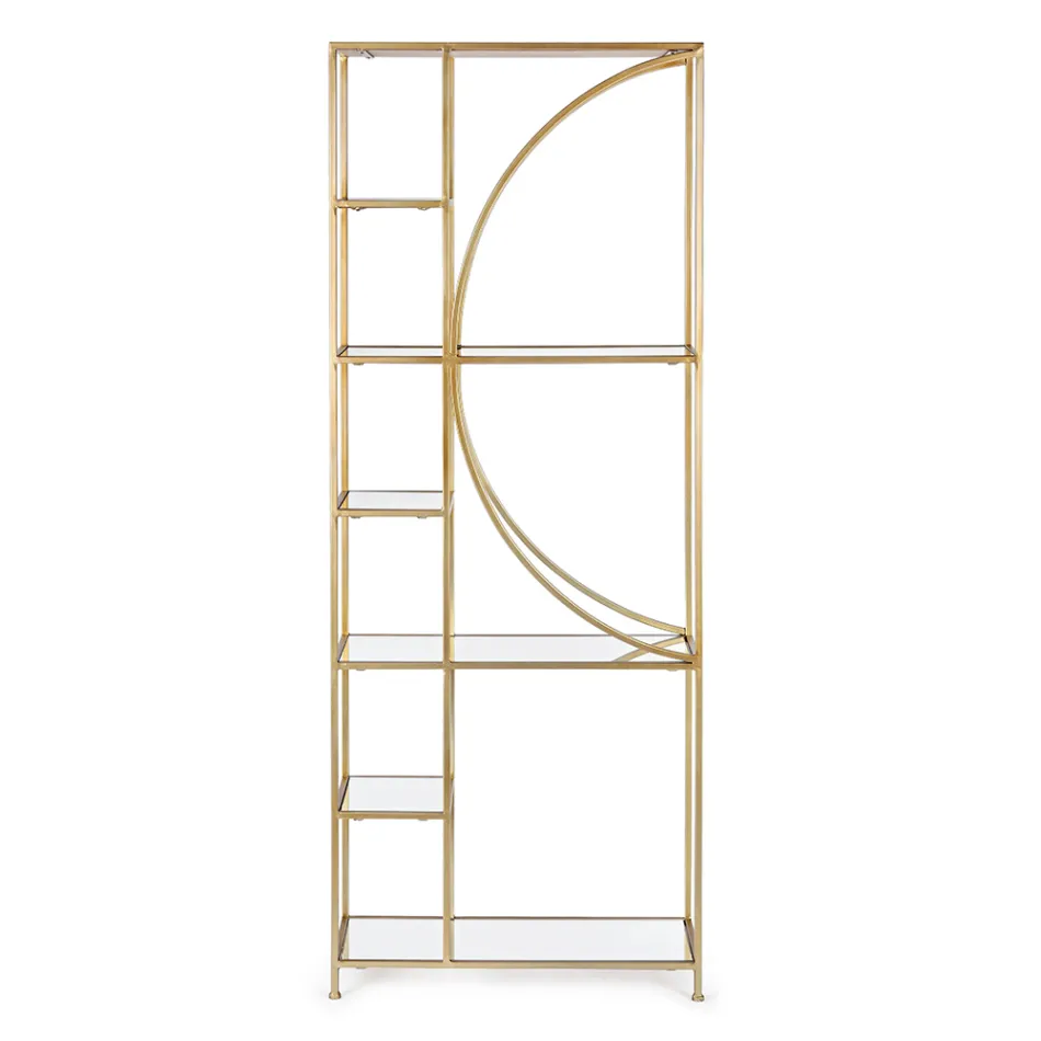 Freistehendes Bücherregal aus Stahl und Glasplatten Elegantes Design - Noralea Viadurini