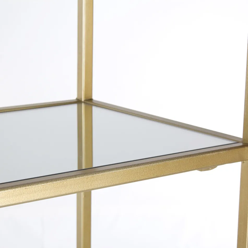 Freistehendes Bücherregal aus Stahl und Glasplatten Elegantes Design - Noralea Viadurini