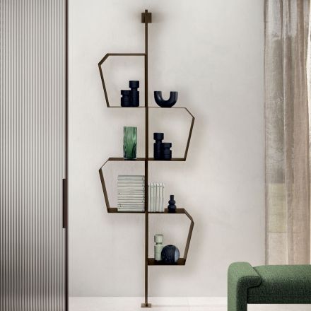 Bücherregal aus lackiertem Metall mit verstellbaren Beinen, hergestellt in Italien - Fernanda Viadurini