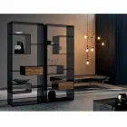 Bücherregal aus Rauchglas mit Schublade aus Nussbaumholz Canaletto Italian Design - Linzy Viadurini