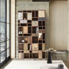 Bücherregal aus Mangoholz und recycelte Schubladen mit Homemotion-Dekorationen - Auriel Viadurini