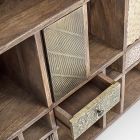 Bücherregal aus Mangoholz und recycelte Schubladen mit Homemotion-Dekorationen - Auriel Viadurini