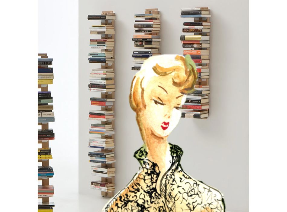 Zia Ortensia modernes bodenmontiertes Wand-Bücherregal, italienisches Designprodukt Viadurini