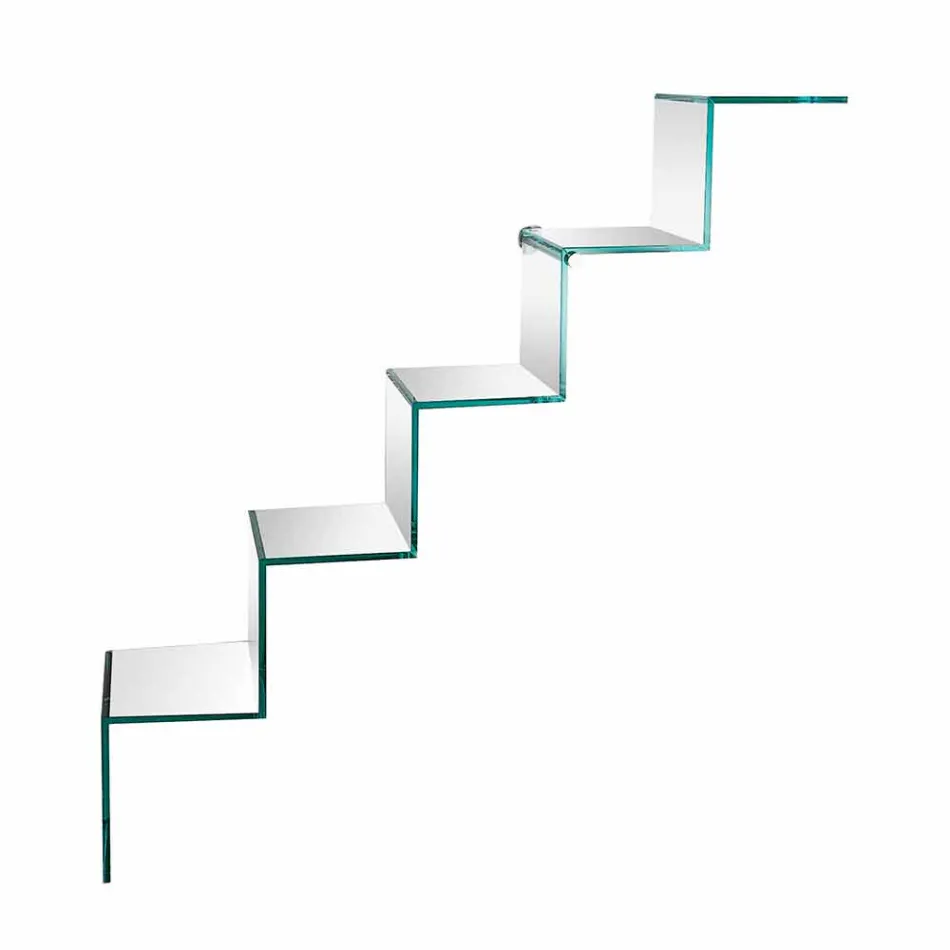 Bücherregal für Objekte an der Wand Original Design in Glasleiter - Volano Viadurini